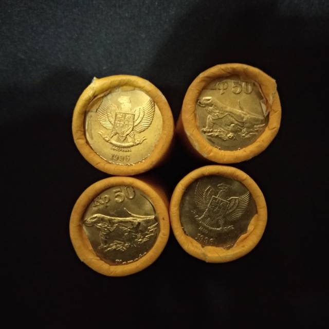 Uang koin 50 rupiah rollan tahun 1996 komodo