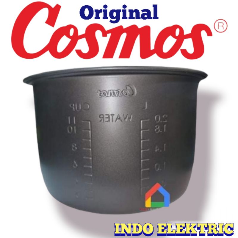 PANCI RICE COOKER MAGIC COM COSMOS ORIGINAL 1,8LITER/2LITER WARNA HITAM TINGGI 15CM