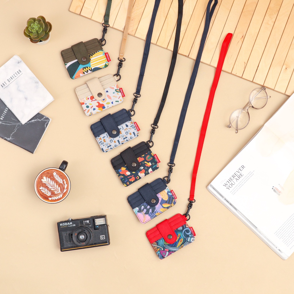 Card Holder Kalung Gantung Dompet Kartu Tipis dan Uang Pria Wanita Simple Hanging Wallet