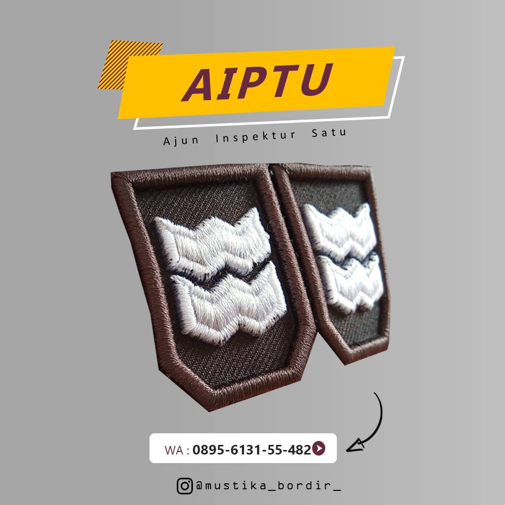 Bordir Timbul Pangkat Polisi Aiptu