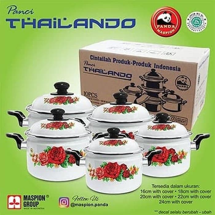 Maspion Panci Set Enamel Panda Thailando Ideal 16/24 cm