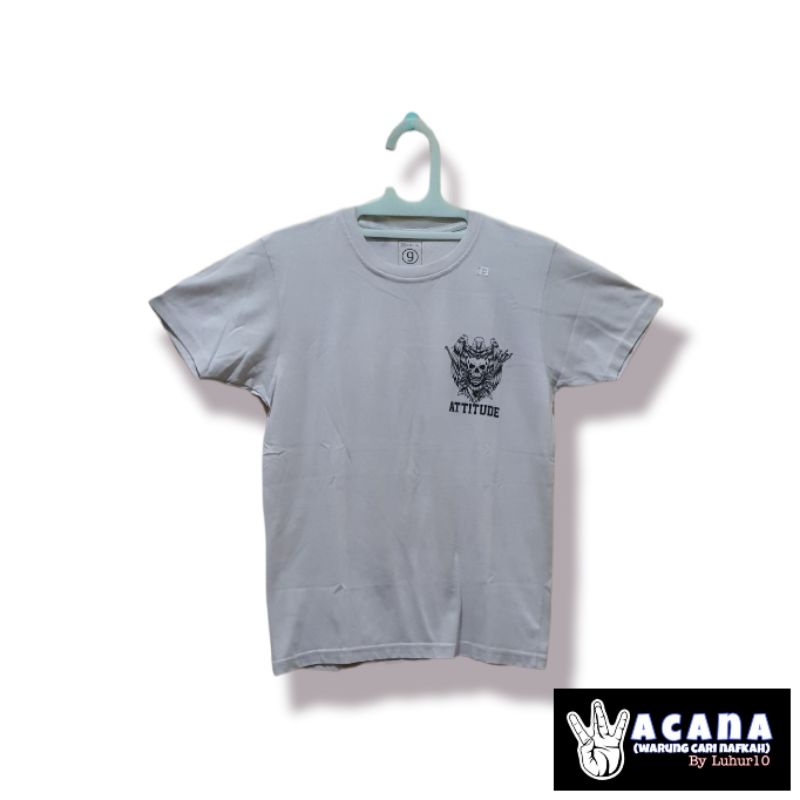 Kaos Graphite Clothing Dotcom Sablon tengkorak Warna Abu muda Ukuran XS [Second]