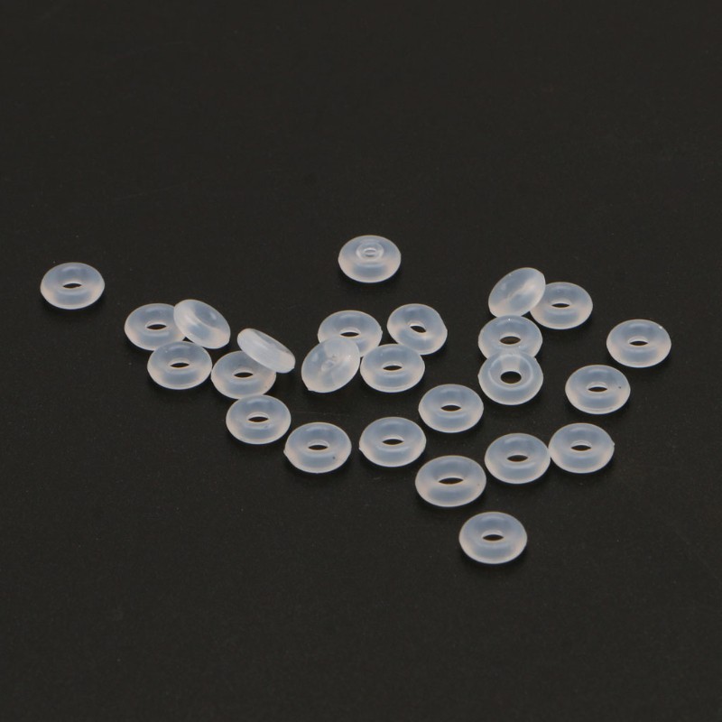 Glitter 100Pcs Silicone Rubber Stoppers Ring Bead Charms Bracelets Compatible for Use Alone or with Clip Lock Spacer Charm Beads Stoppers Spacer Beads