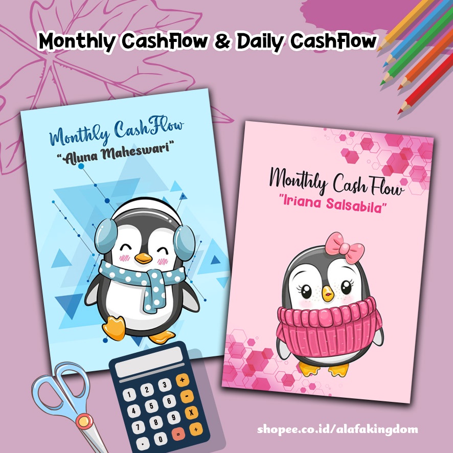 

Alafakingdom 15-16 Financial Planner / Buku Catatan Keuangan / Daily CashFlow / Monthly CashFlow / Buku Catatan CashFlow Harian & Bulanan / Buku Catatan Hutang
