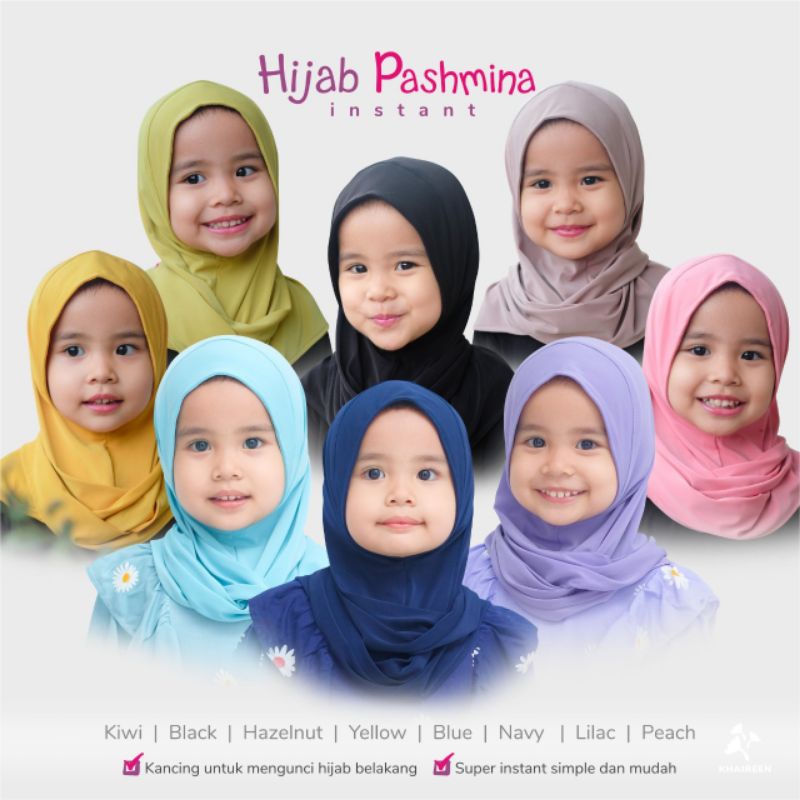 hijab pashmina instant khaireen pashtan anak pashmina instan anak