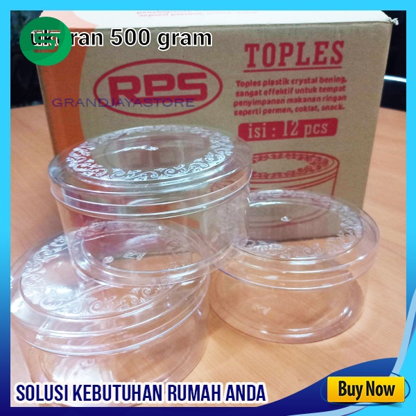 1 LUSIN Toples kue kering ukuran 500gram perlusin / TOPLES NASTAR DATAR