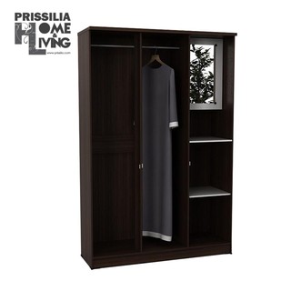 Prissilia Home Living State Lemari Pakaian Kayu Portable  