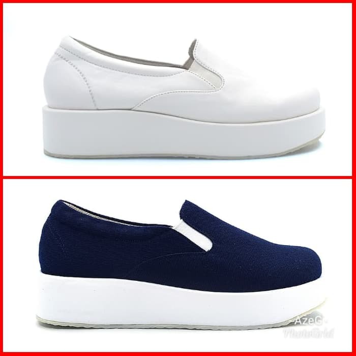 Sepatu Wanita Wedges Casual Santai Resmi Cewek Kasual Original Putih -