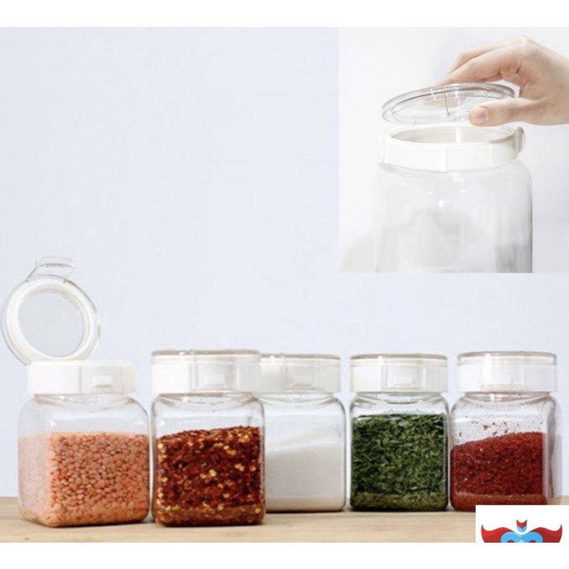 Silicook Spice Storage Container Set One Touch Square 5 Pieces