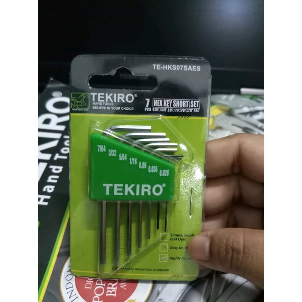 Tekiro kunci L set elektronik 7pcs Hex key electro set