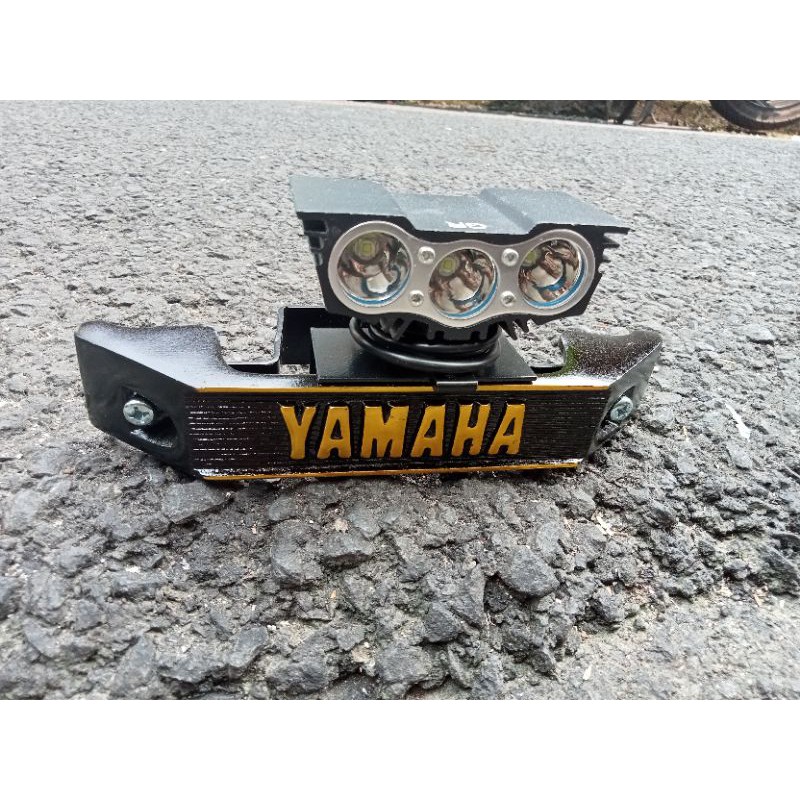 Lampu Tembak Owl 3 LED Plus Breket Dudukan Lampu Berikut Kumis Gold Rx-King Full Set