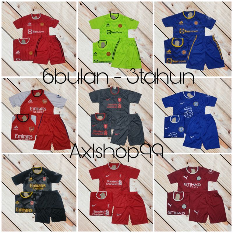 JERSEY  BOLA ANAK ANAK | SETELAN BAJU BOLA ANAK | BAJU BOLA ANAK ANAK UMUR 6BLN - 3THN