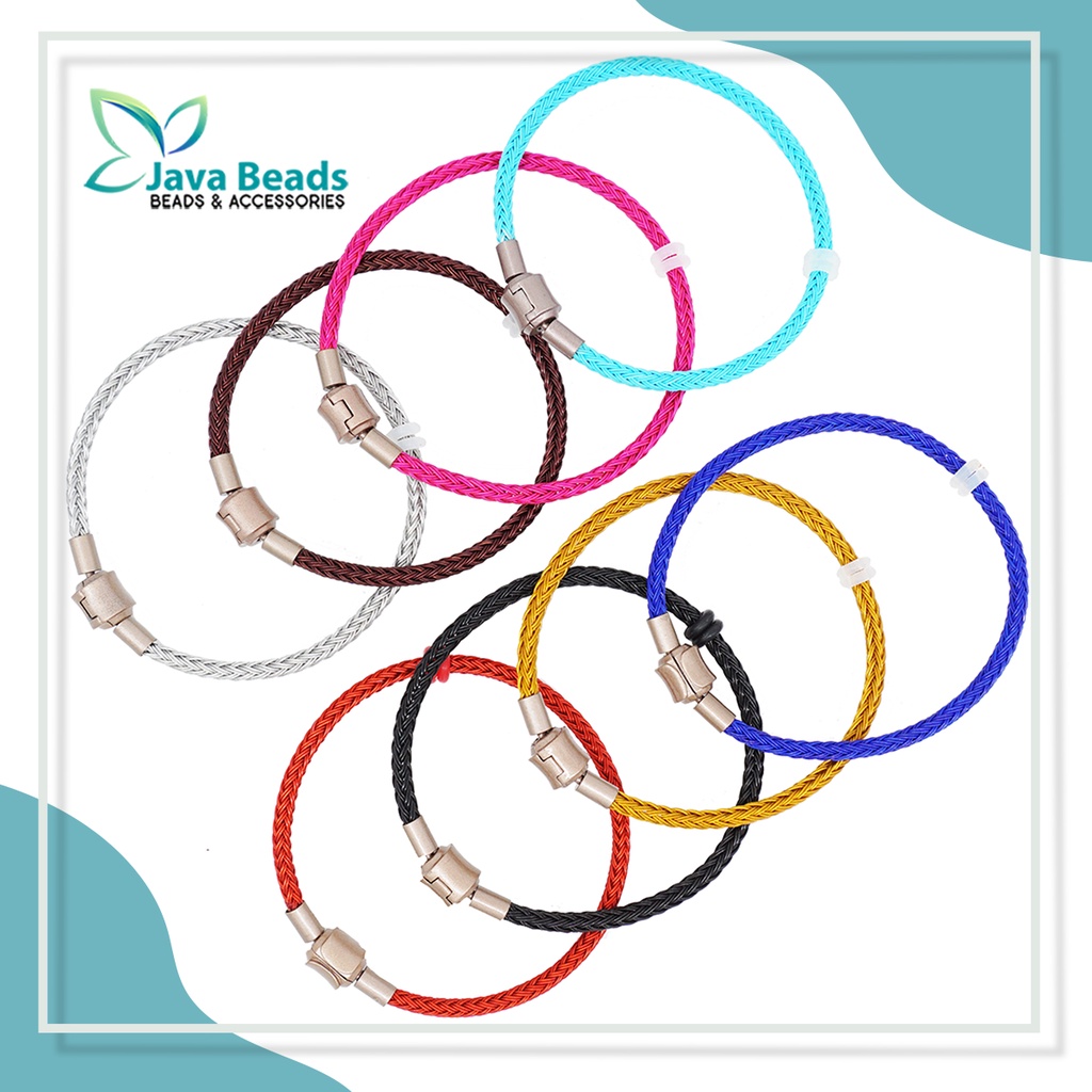 Gelang Tali Kawat Anti Air Waterproof Untuk Charm Liontin Mainan Pandora Emas Hongkong