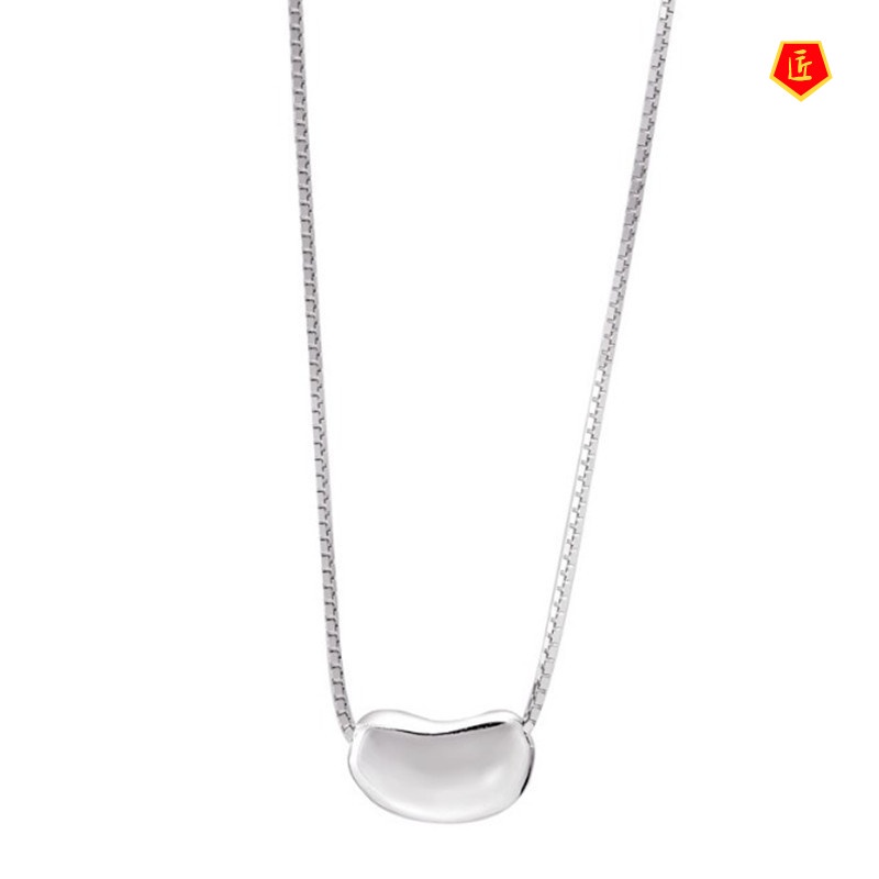 [Ready Stock]S925 Silver Silver Beans Necklace Simple Temperament Chic Cold Style