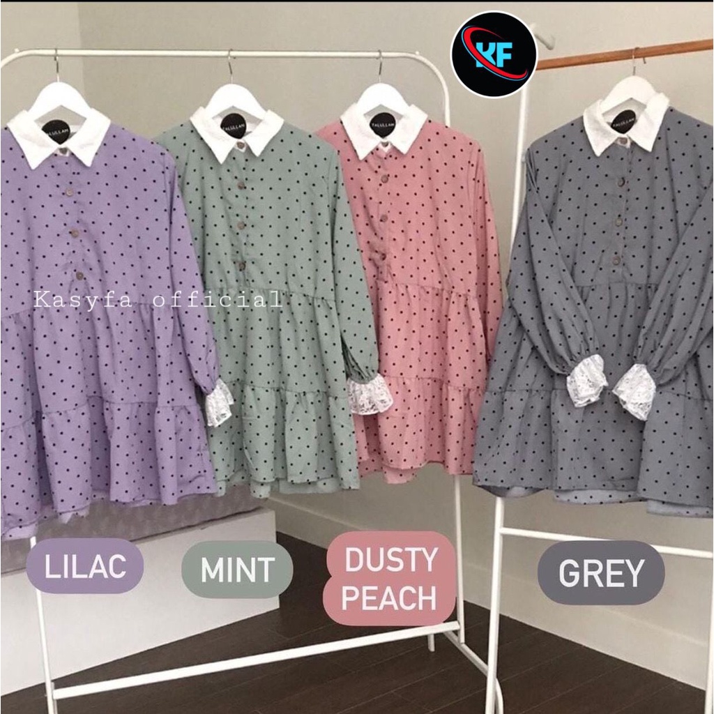 YUYU TUNIK // TUNIK POLKADOT MIX RENDA