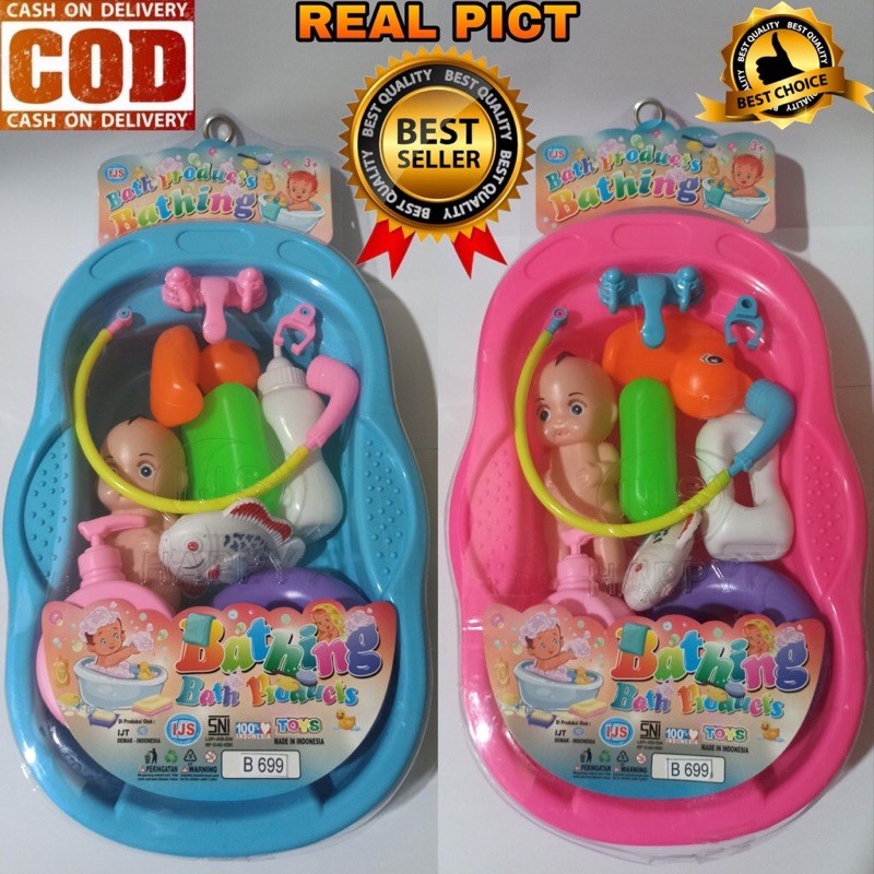 MAINAN ANAK BABY BATH TUB + BONEKA BAYI MAINAN ANAK CEWEK MAINAN MURAH MAINAN BONEKA