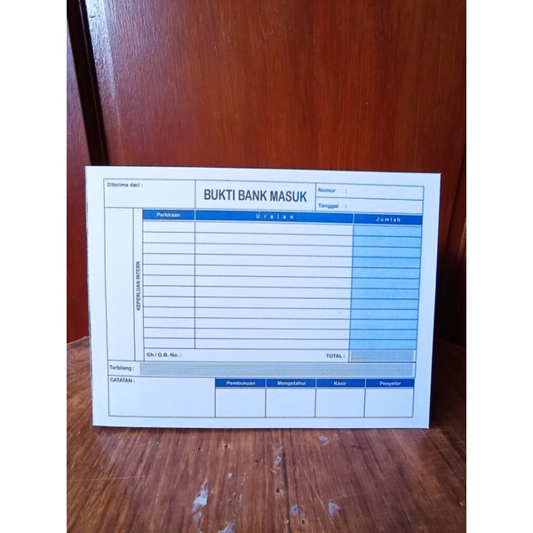 

cetak buku bukti bank masuk / keluar - bukti kas masuk / keluar pembukuan keuangan kantor perusahaan