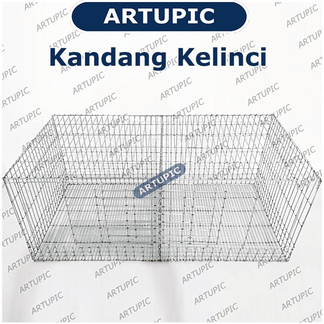 KANDANG KELINCI GALVANISE BESAR Cocok dengan Nipple Minum Tempat Makan Kelinci Artupic Rabbit Cage