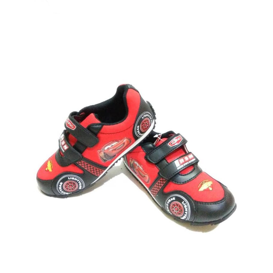 TERNEW SEPATU ANAK DISNEY CARS MERAH HITAM SEPATU SEKOLAH BOYS SHOES - 26-30 KEREN