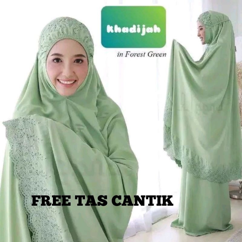 Mukena Khadijah Dewasa Pastelena Free Tas Cantik Khodijah Katun Hadijah