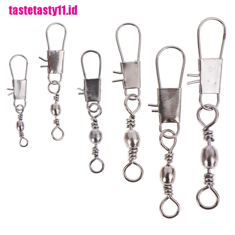 【TTID】Barrel swivels rings fishing line connector with interlock fishing lure