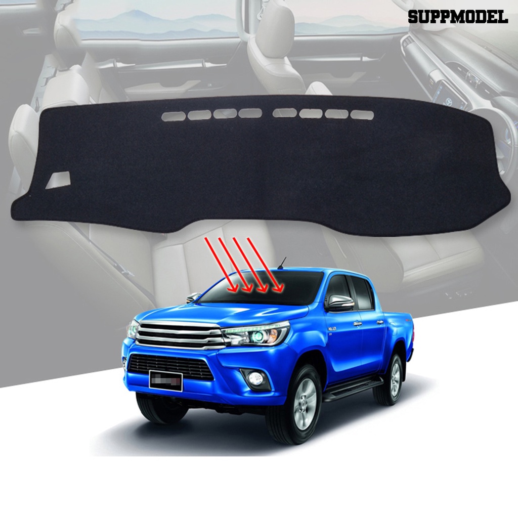 Suppmodel Cover Pelindung Dashboard Mobil Bahan Polyester Tebal Untuk Toyota Hilux 2015-2020