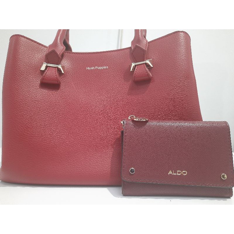 Paket Merah Tas Hush Puppies dan Dompet Aldo Original (Preloved)