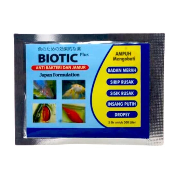 Biotic Plus 5gr Biotik Obat Anti Bakteri dan Jamur pada Ikan Hias