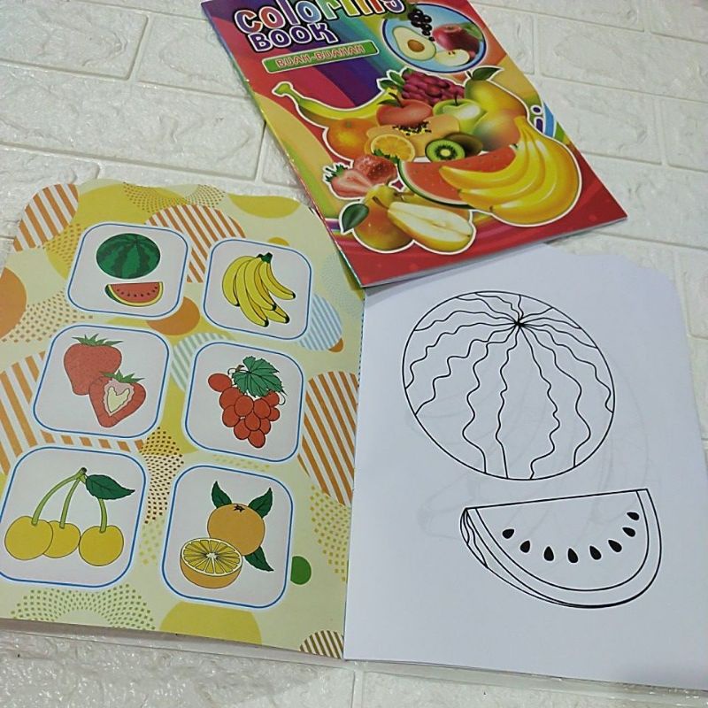 Coloring book A4 / Buku mewarnai A4-Buah2