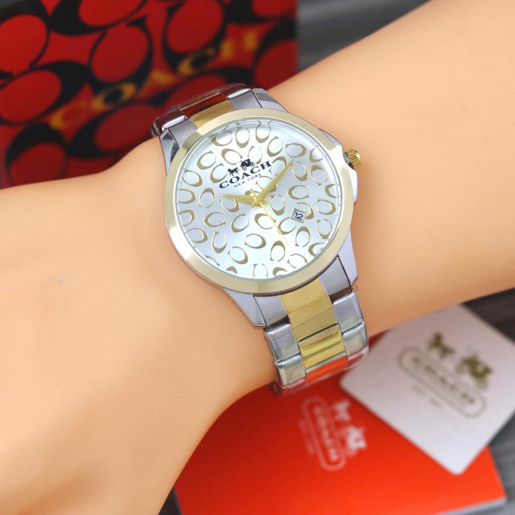 Jam Tangan Wanita Y2907K Tali Rantai Tanggal Aktif Free Box Exclusive &amp; Baterai