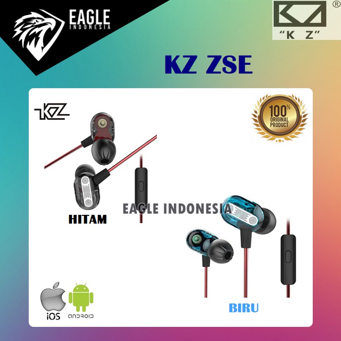 Knowledge Zenith Earphones - Dual Driver - With Mic - KZ - ZSE