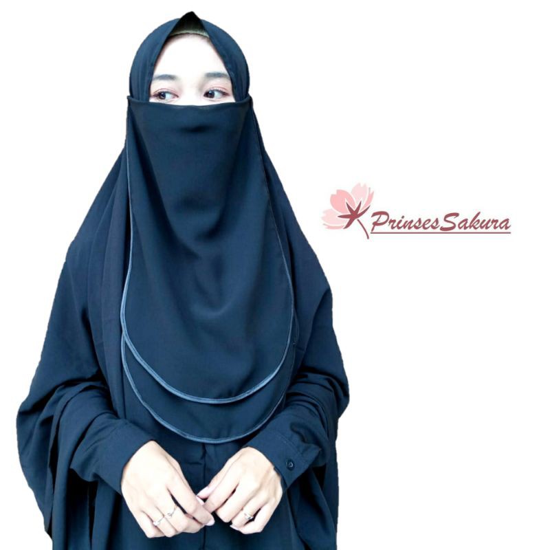 Cadar niqab bisban 2layer sifon hicon &amp; babydoll