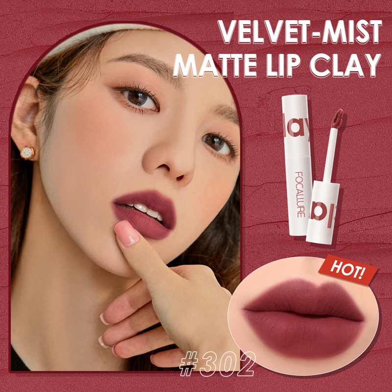 FOCALLURE Hot Sale 2PCS Waterproof Lipstick Long Wearing Velvet-mist Matte lipclay &amp; Dewy Hydrating Lip tint