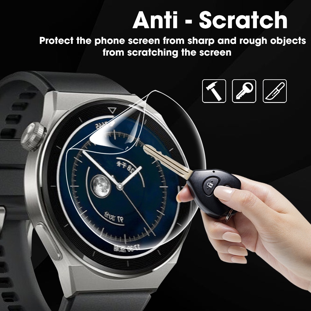 Film Pelindung Layar Bahan TPU Hydrogel Transparan 9D Curved Untuk Smartwatch Huawei GT 3 Pro