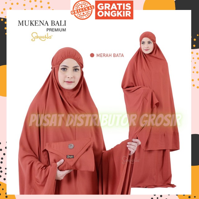 Mukena Sakeena Jumbo Bali Premium Dewasa Polos Original Murah