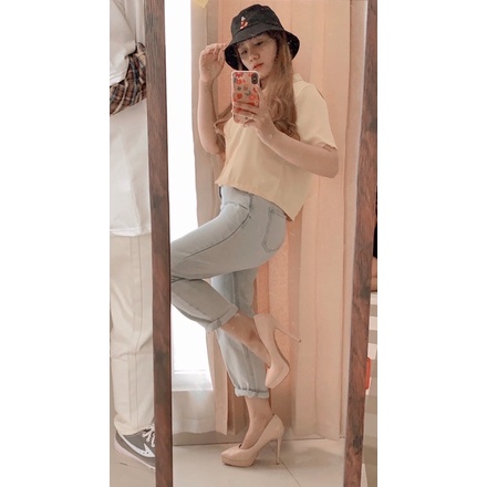 Kemeja Lengan Pendek Kemeja Basic Crop Style Kemeja Wanita KOREA style