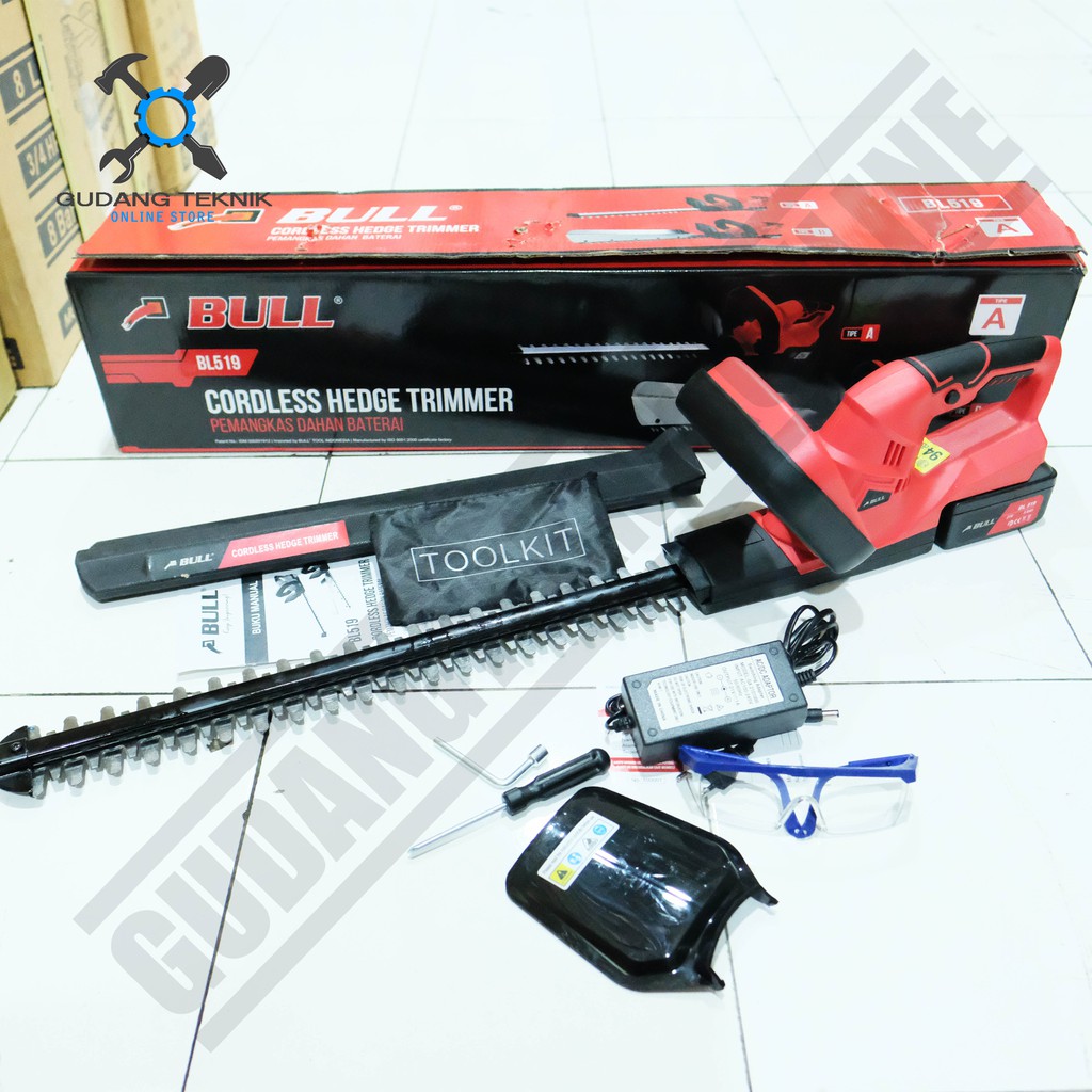 BULL BL519 TYPE A / Mesin Potong Pemotong Dahan Baterai  21V - Cordless Hedge Trimmer Bull BL 519 21V