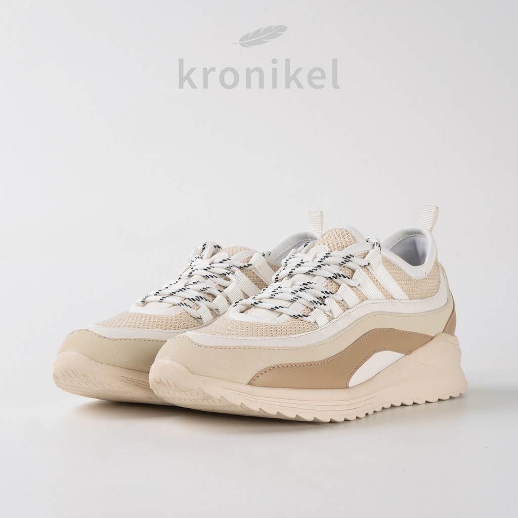 SEPATU SNEAKERS WANITA PREMIUM LOKAL BRAND KRONIKEL PROJECT | AURELL - Caramel