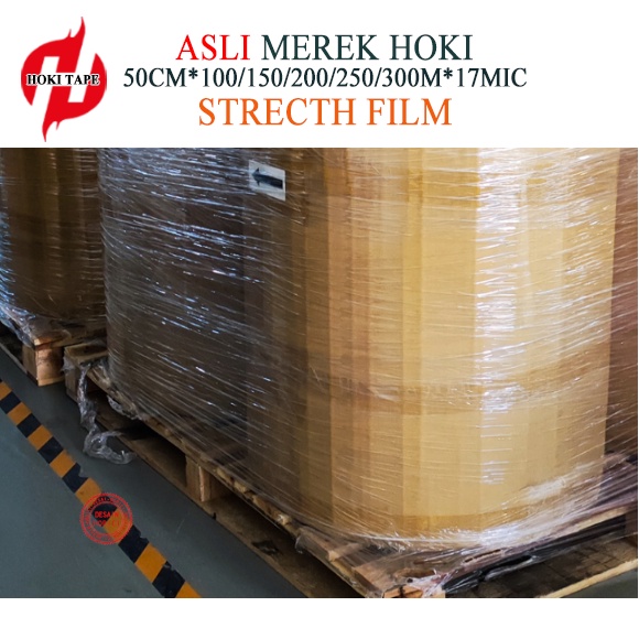 ASLI MEREK HOKI PLASTIK WRAPPING /STRECTH FILM FULL 50cm x 100m x 150m x 200m x 250m x 300m x 17mic