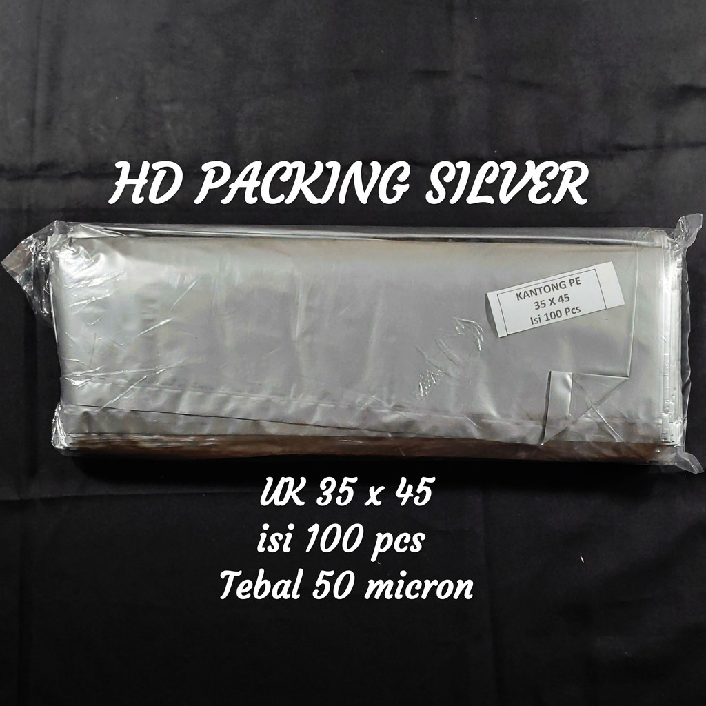 Plastik Packing Silver uk 35x45 (isi 100 pcs), HD Packing, Kantong bungkus Paket