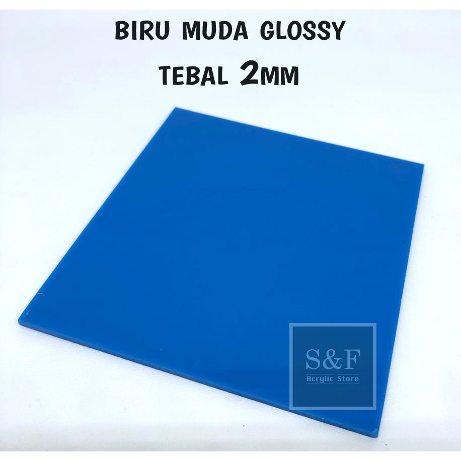 AKRILIK WARNA BIRU MUDA / AKRILIK LEMBARAN 2MM / ACRYLIC WARNA / AKRILIK BIRU MUDA GLOSSY / ACRYLIC