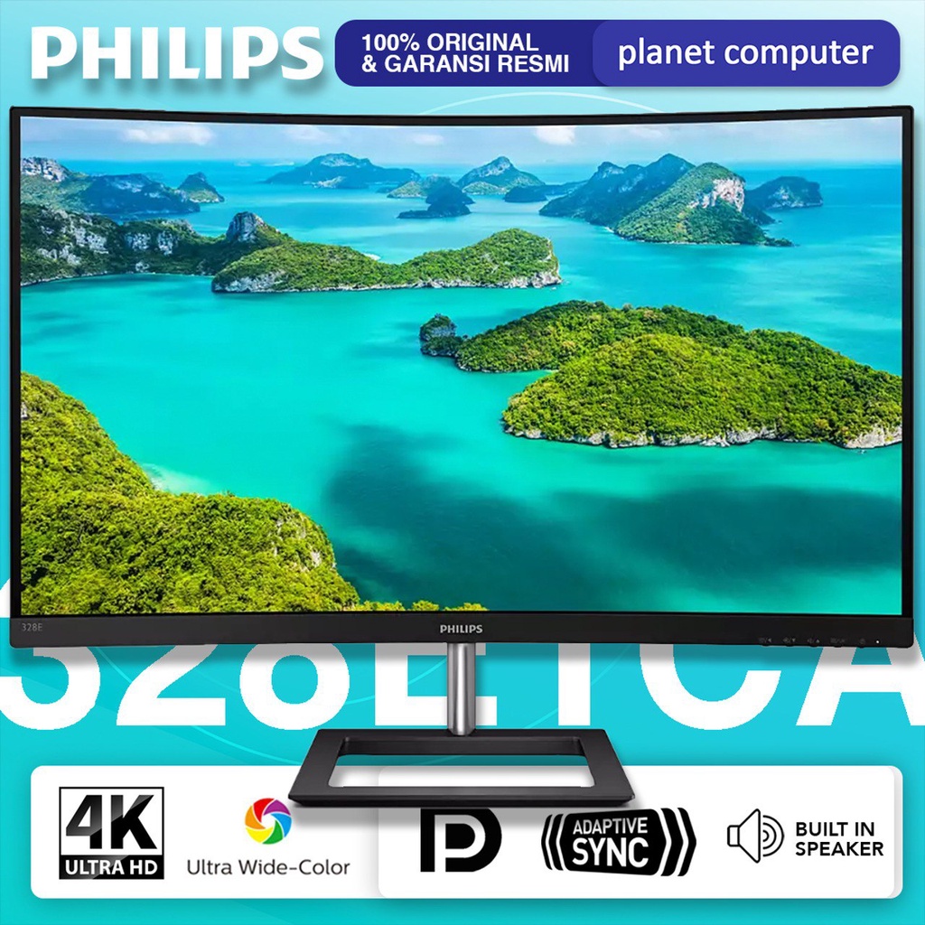 Monitor LED Philips 328E1CA 32&quot; VA 4K Curved HDMI DP Vesa Speaker