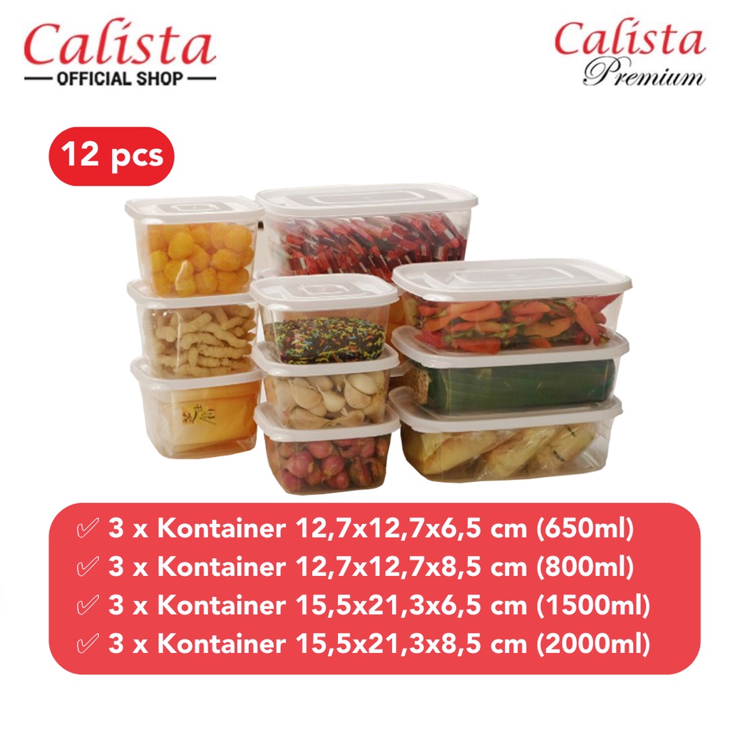 CALISTA OTARU SMOKE/ RUMOI BENING/ OITA BENING/ FURANO BENING TOPLES SET PUTIH TRANSPARAN CALISTA  WADAH SET PENYIMPANAN SATUR DAN BUMBU KULKAS FOOD KONTAINER PLASTIK FREE BPA FOOD ORGANIZER