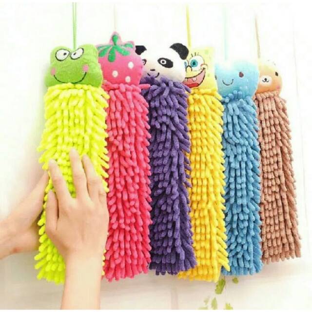 Lap Tangan Hand Towel Chenile Karakter Kartun - Lap Cendol Chenille Microfiber