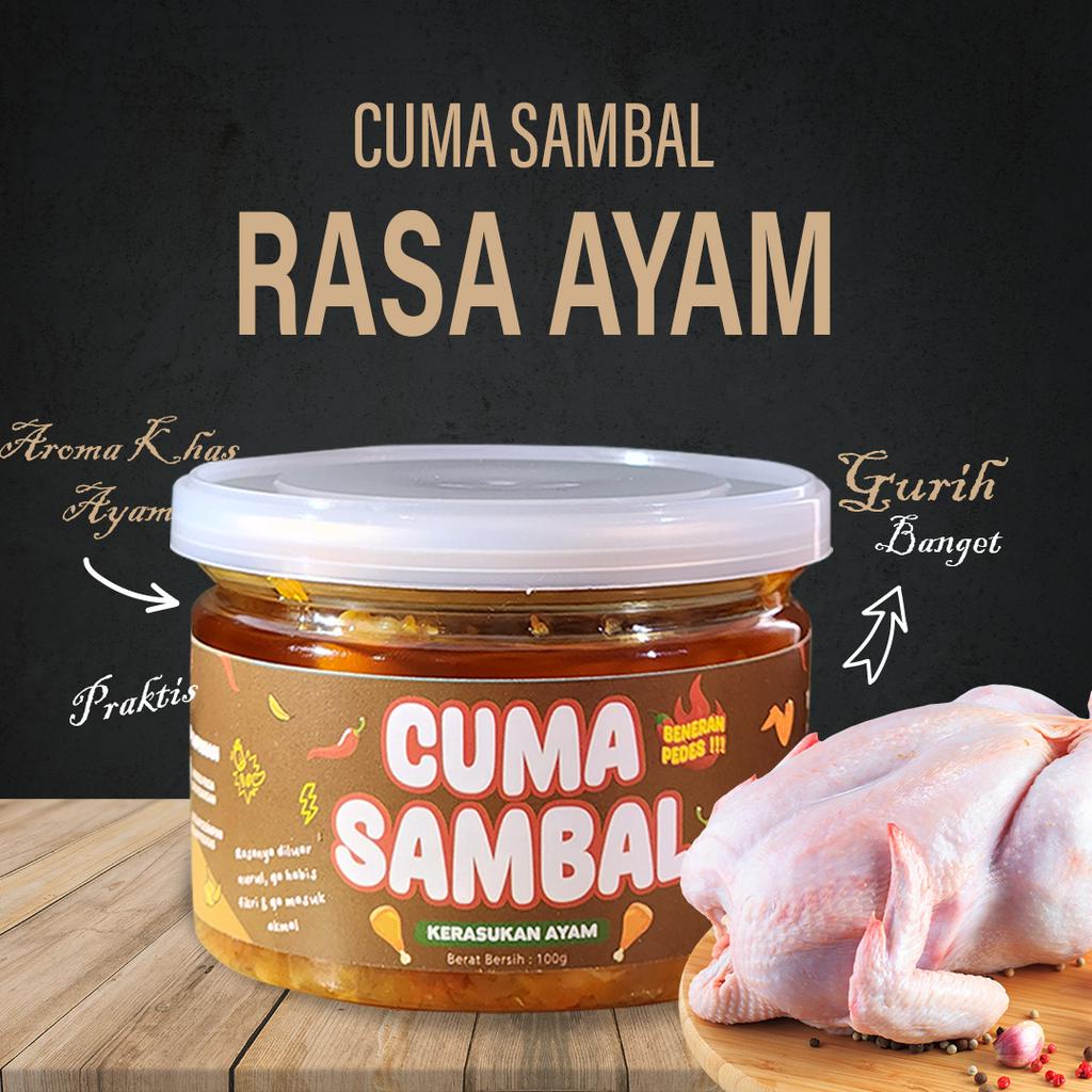 

Cuma Sambal - Pedas Gurih Rumahan - Makanan Instan Lauk Cepat Saji - Rasa Ayam