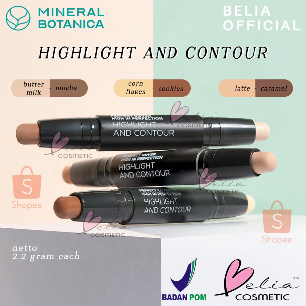 ❤ BELIA ❤ MINERAL BOTANICA Highlight And Contour Stick 2in1 (✔BPOM)