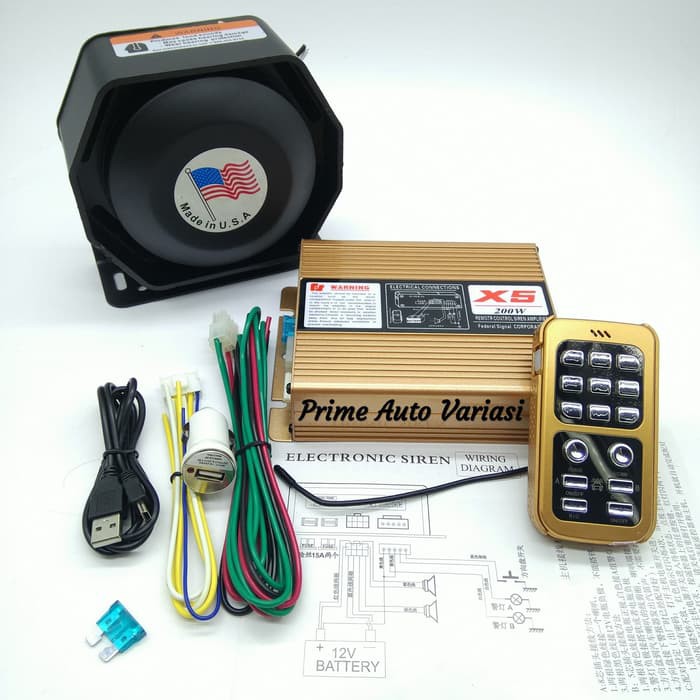TOA SIRINE PATWAL 200WATT SIRINE FEDERAL SIGNAL X5 - TS200 14 SUARA