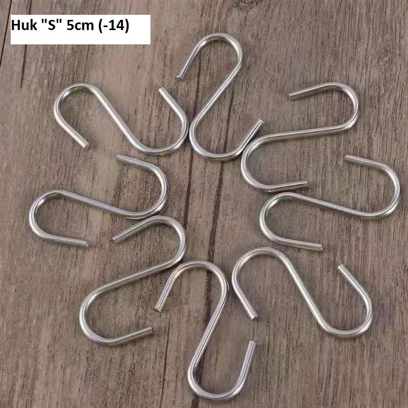 Gantungan Huk &quot;S&quot; Stanlies Uk.4.3,  5, 5.5 cm Polos Tanpa Kepala