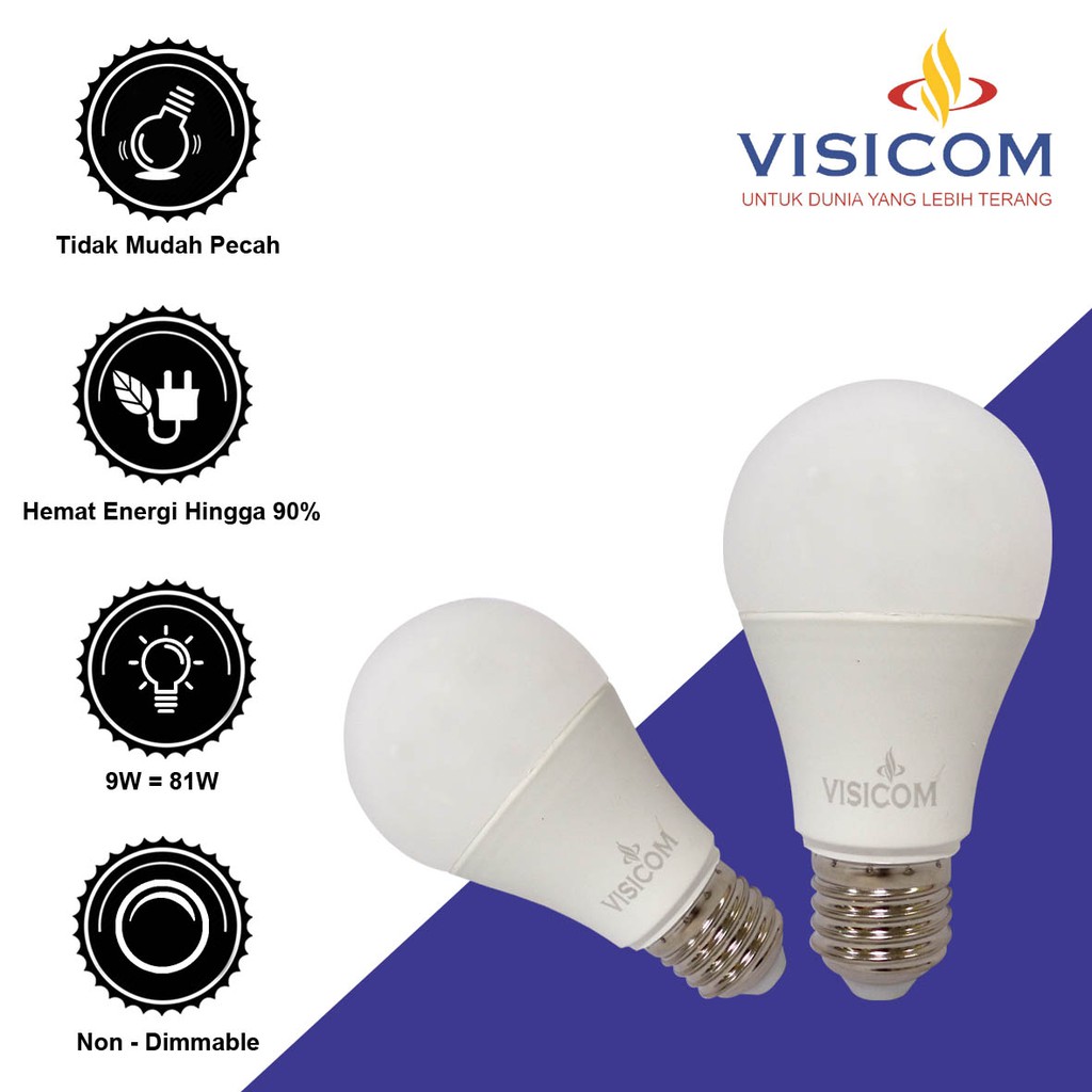 Lampu LED BULB VISICOM 9W / 9 Watt (HB) | Shopee Indonesia