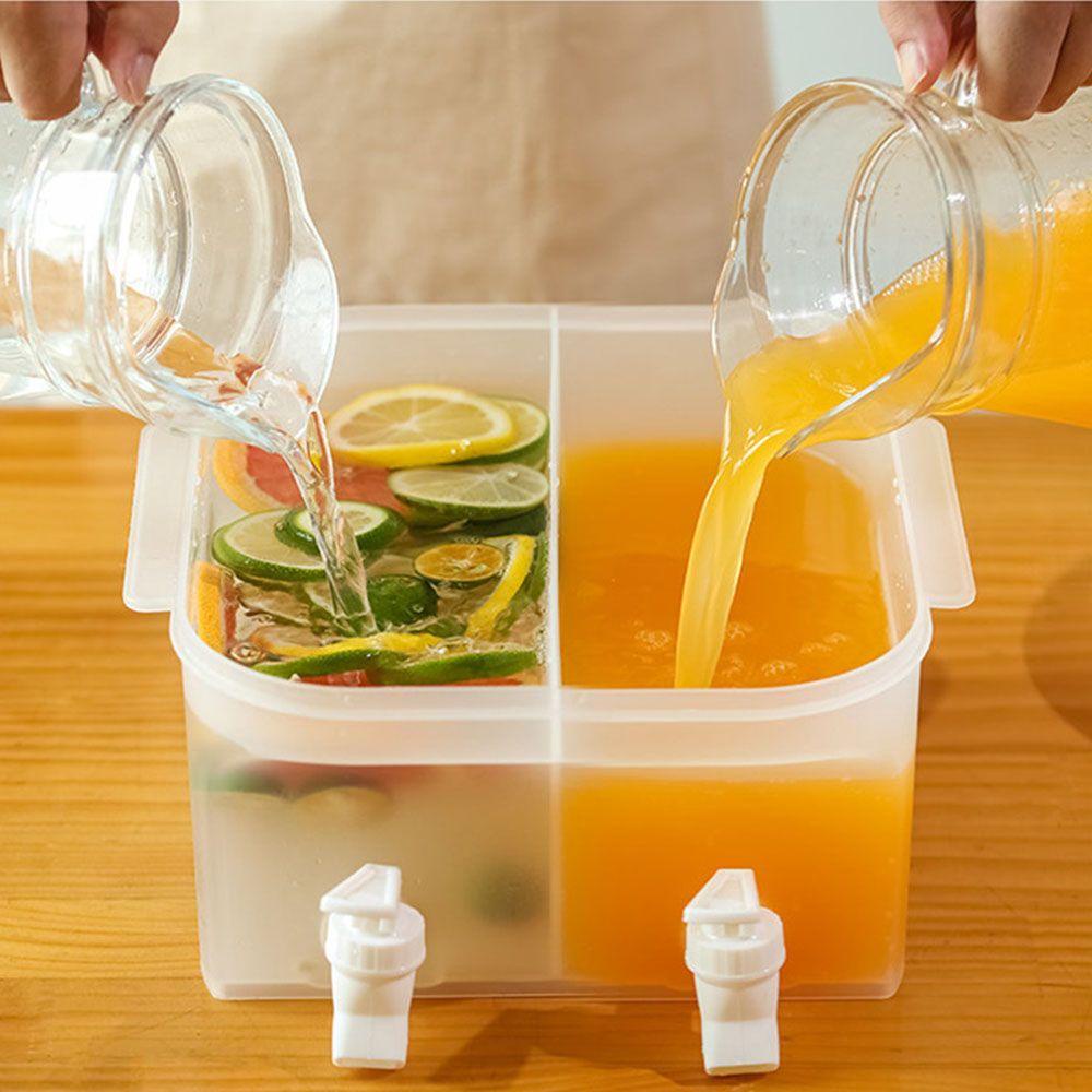 Solighter 5L Water Jug Dengan Keran Ganda Baru Musim Panas Wadah Air Minum Aksesoris Dapur Rumah Tangga Juice Decanter